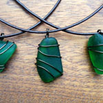 Green Seaglass Earrings